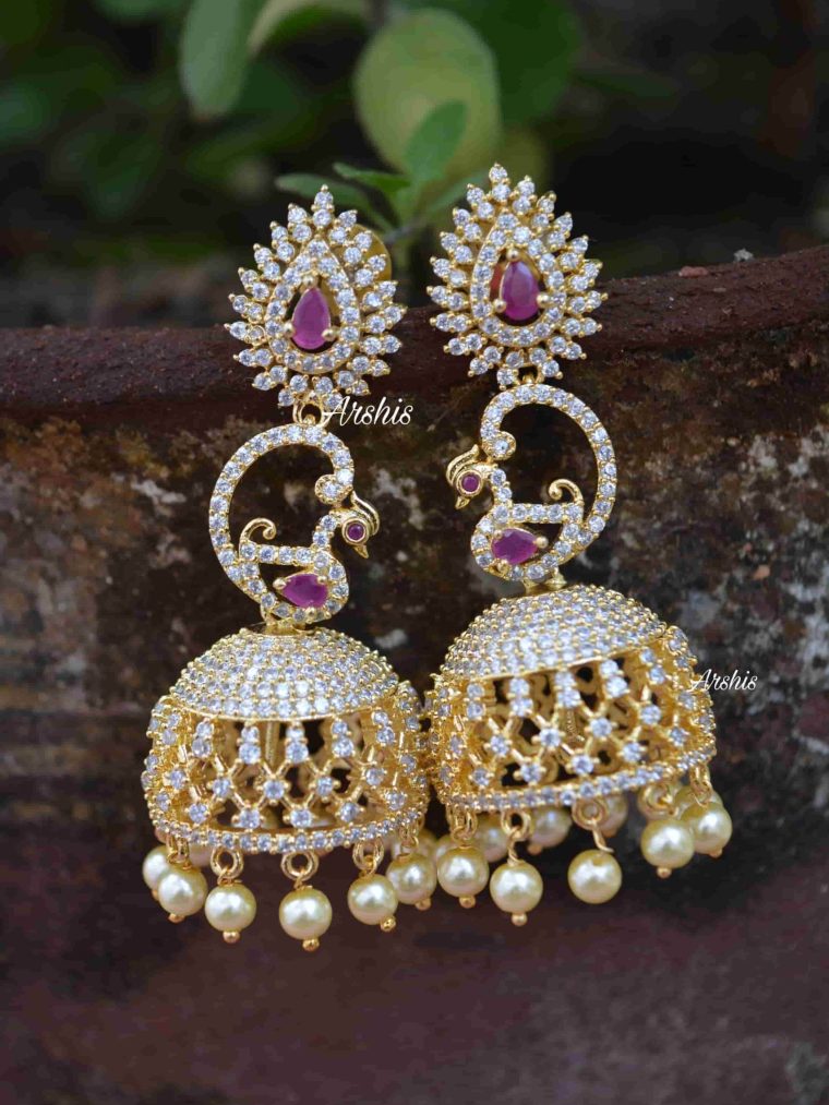 Imitation AD Stone Designer Jhumka