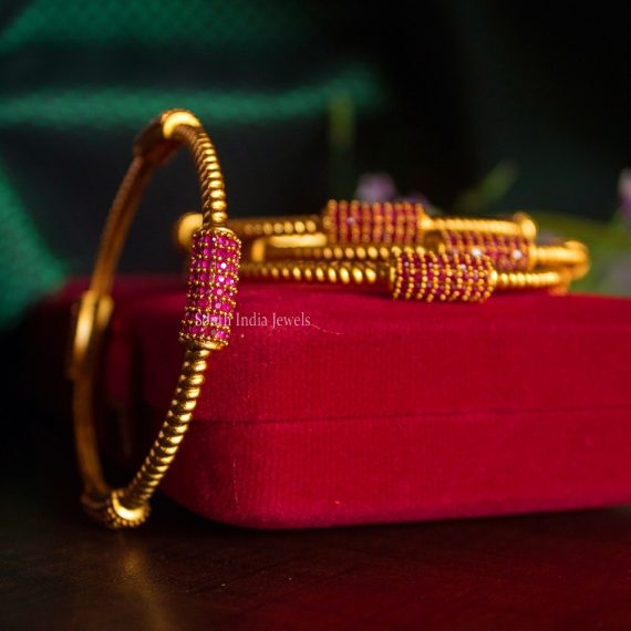 Elegant Pure Ruby Work Bar Bangles-01