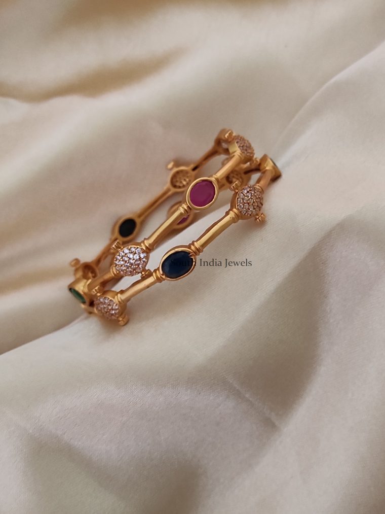 Simple & Elegant Navarathna Stone Bangles-01