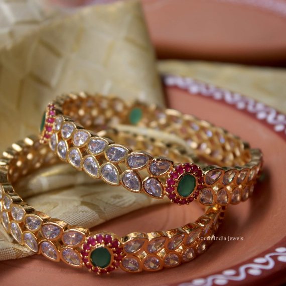 Beautiful Tear Drop Stone Bangles