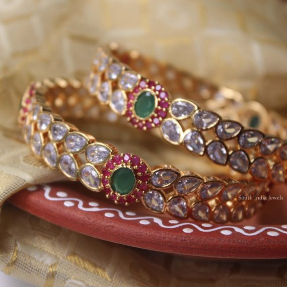 Beautiful Tear Drop Stone Bangles