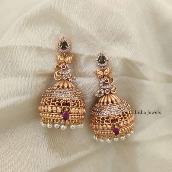 Imitation Long AD Peacock Jhumka-02