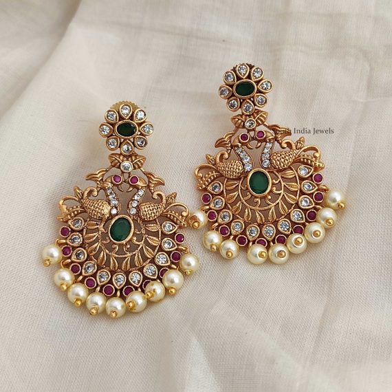 Premium Quality Light Weight Peacock Chandbali Earrings-01