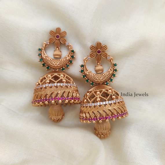 Unique Matte Finish Flower Design Jhumka