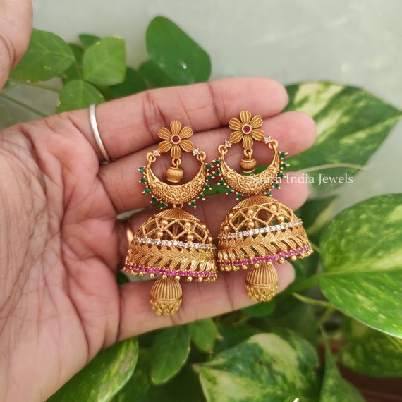 Unique Matte Finish Flower Design Jhumka