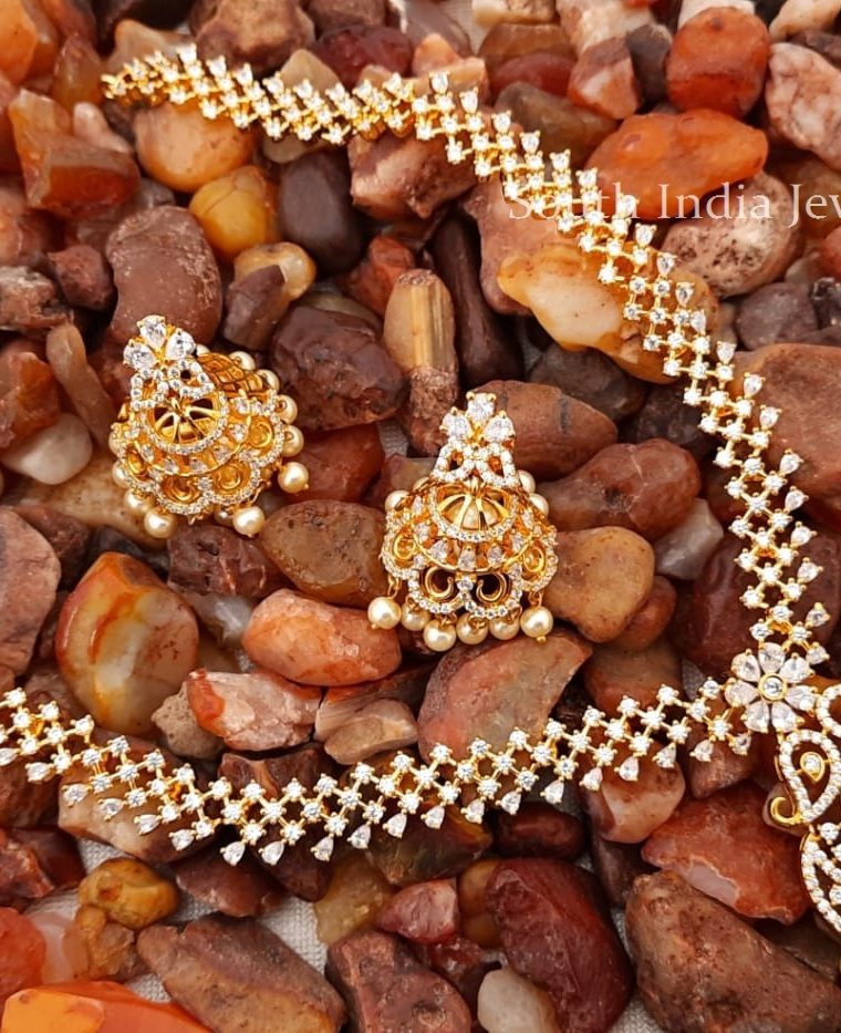 Awesome-Diamond-Alike-Necklace-and-Jhumkas