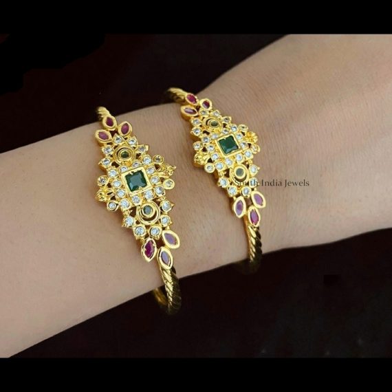 Imitation Multi Stone Kada Bangles