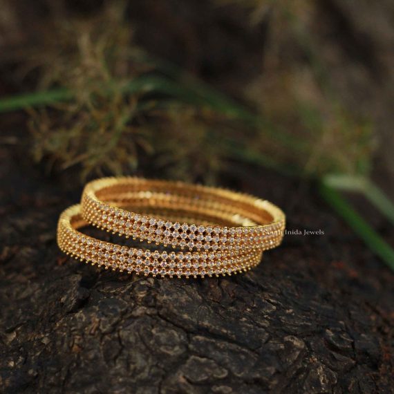 Traditional White Stone Bangles