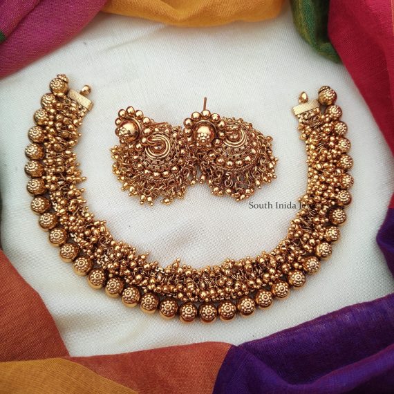 Trendy Golden Beads Loreal Necklace