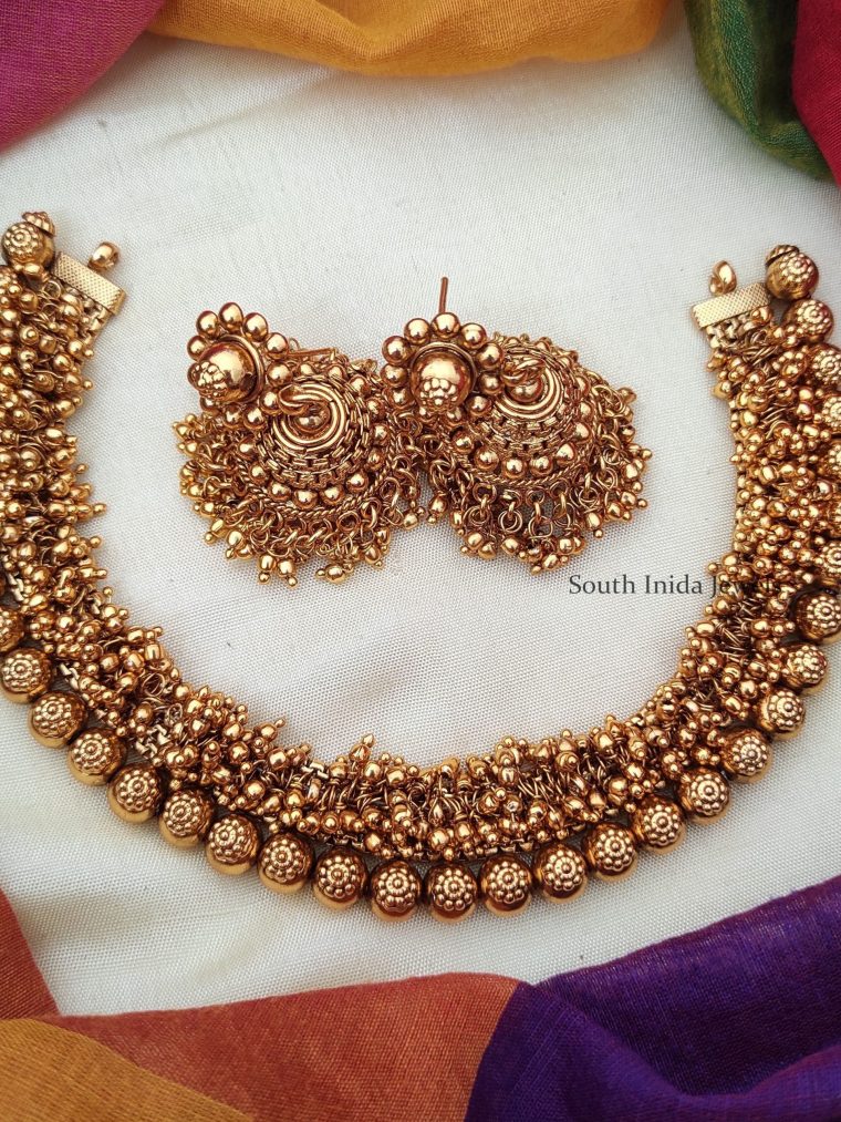 Trendy Golden Beads Loreal Necklace