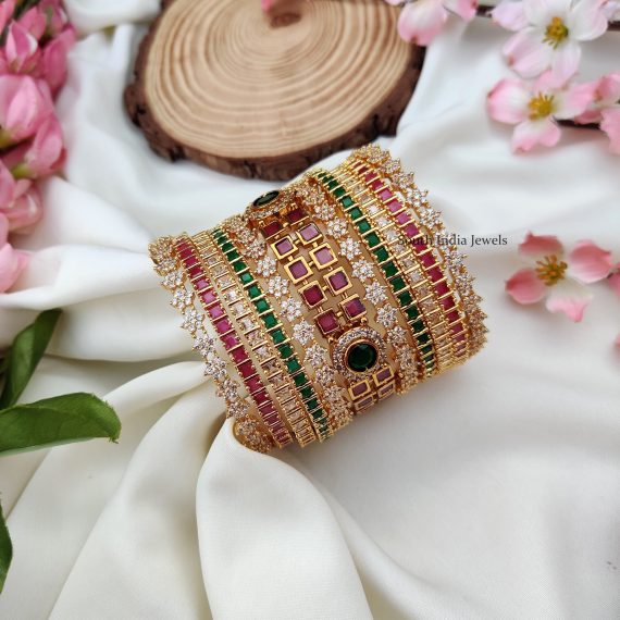 Mesmerizing Multi Stone Bangle Set