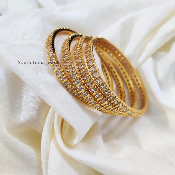 Cute White Stone Bangles