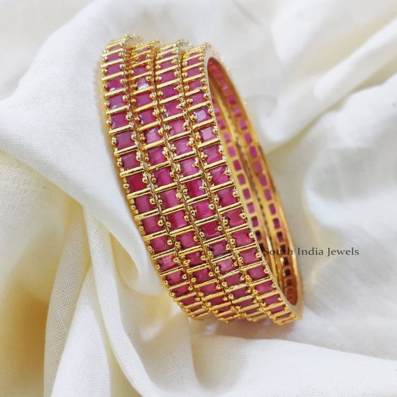 Lovely Pink Stone Bangles (2)