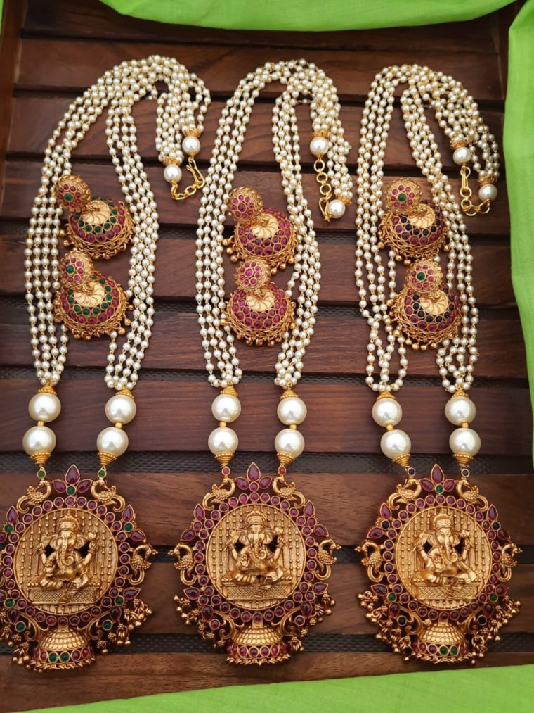 Traditional Pearl Cluster Haaram