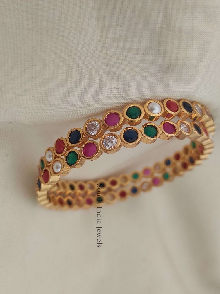 Navarathna Stones Bangles for Ladies