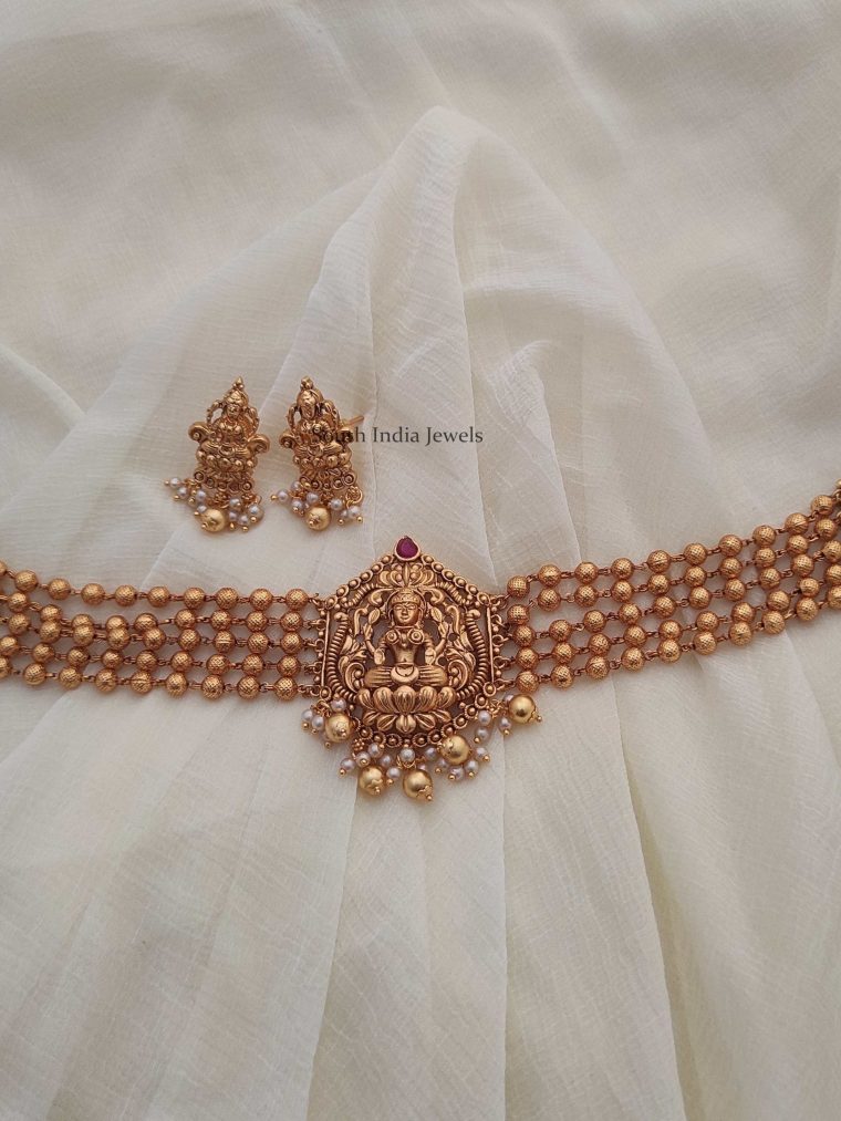 Antique Lakshmi Design Beads Choker