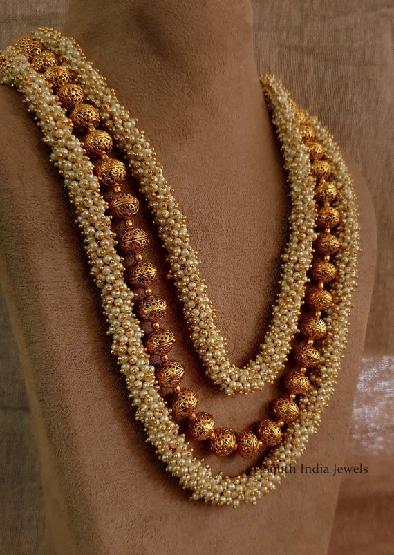 Gorgeous Three Layer Pearl Bunch Mala