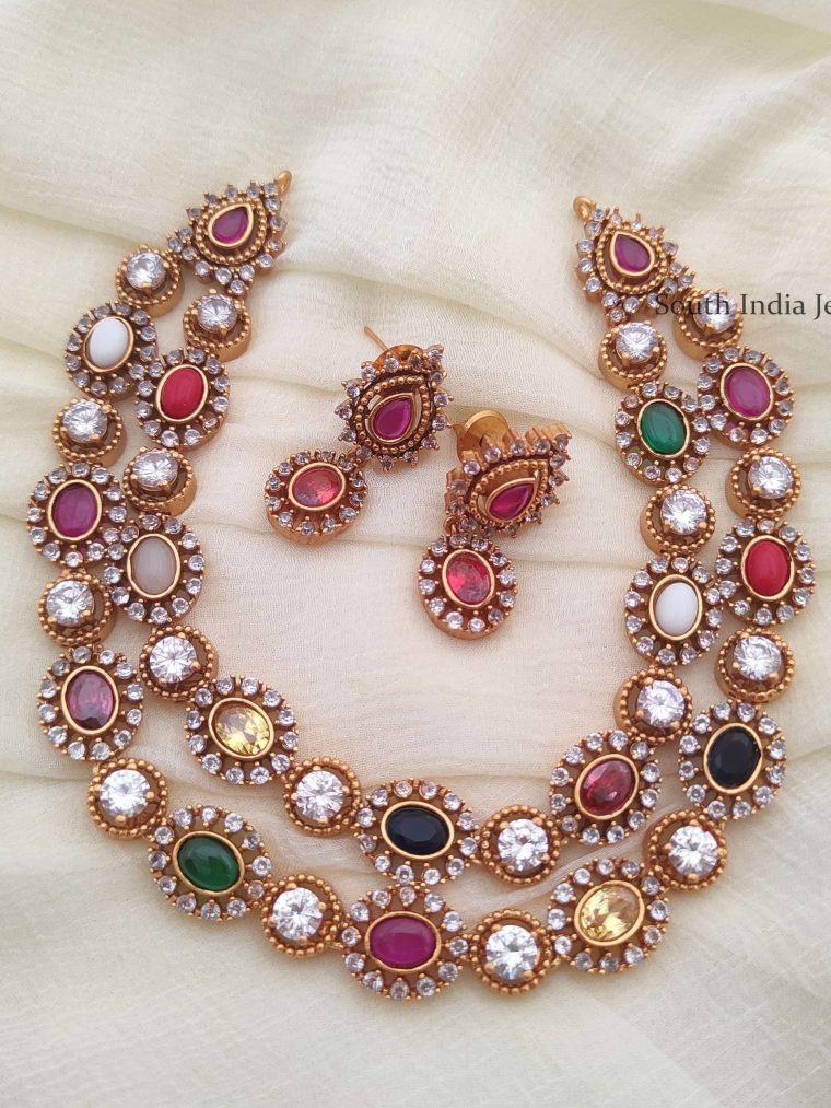 Stunning-Navaratna-Twin-Layer-Necklace