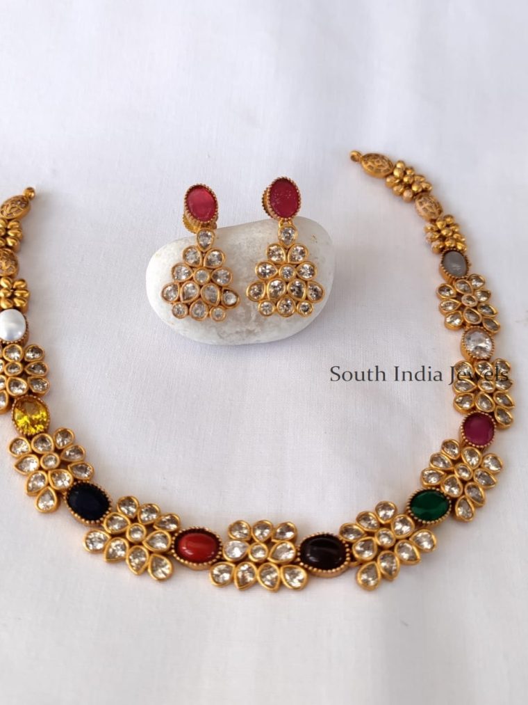 Grand Navarathna Stone Necklace Set