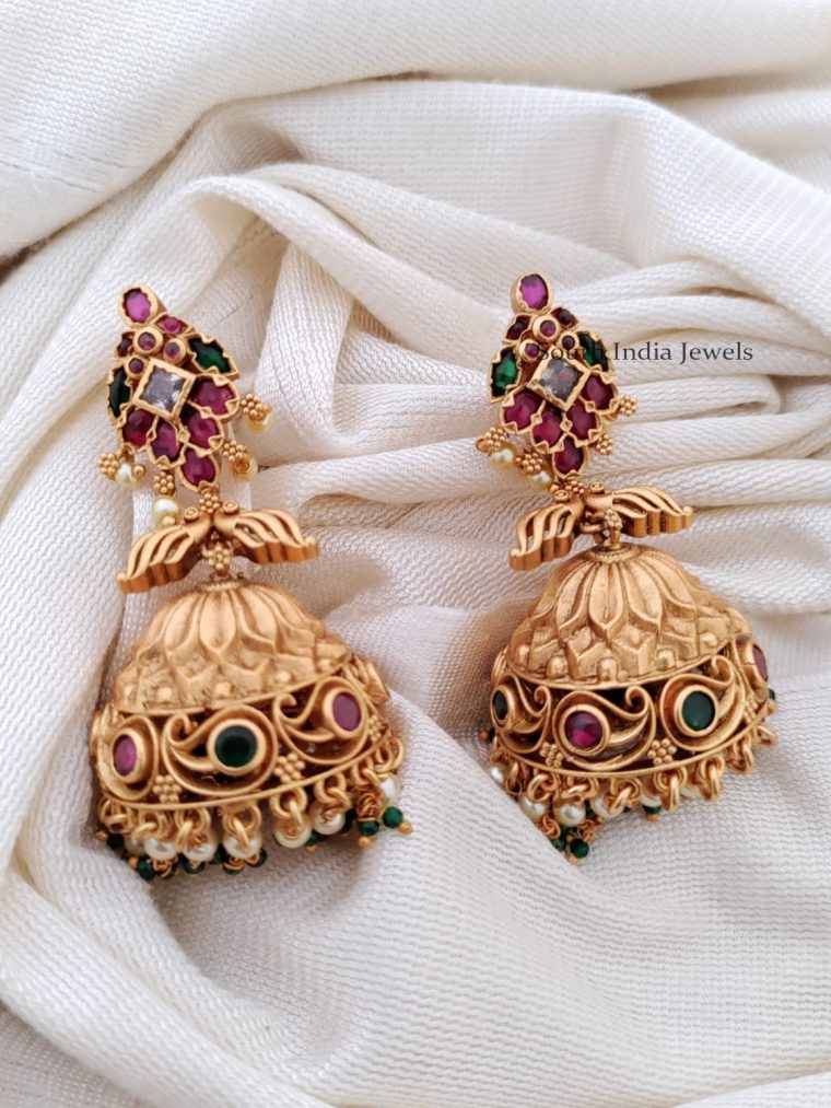 Imitation Multi Kemp Stone Jhumkas