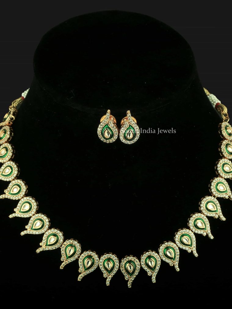 Beautiful Mango Design kundan Necklace