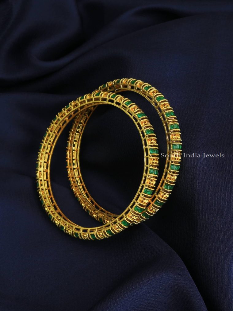 Elegant Emerald Bangles (2)