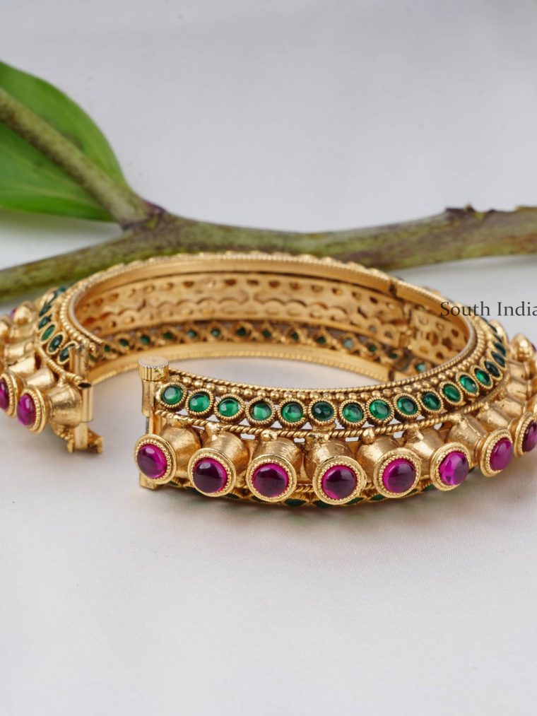 Pretty Ruby Emerald Kada Bangle (2)