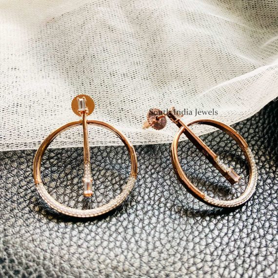 Round Ring Rose Gold Earrings