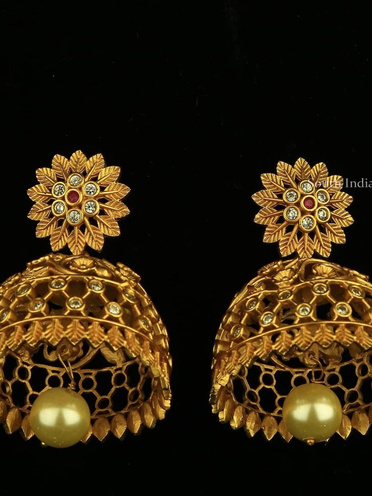 Traditional Pearl droplet Jhumkas