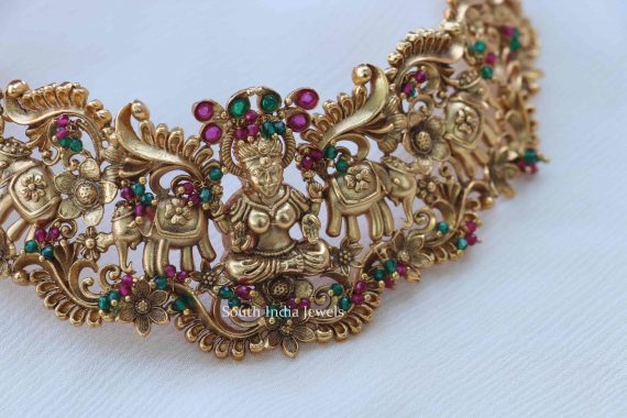 Antique Elephant & Lakshmi High Neck choker