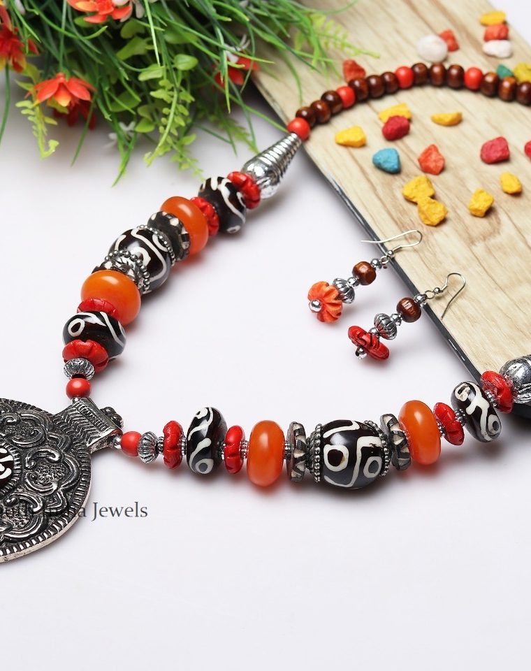 Antique Tribe Style Pendant Necklace Mala