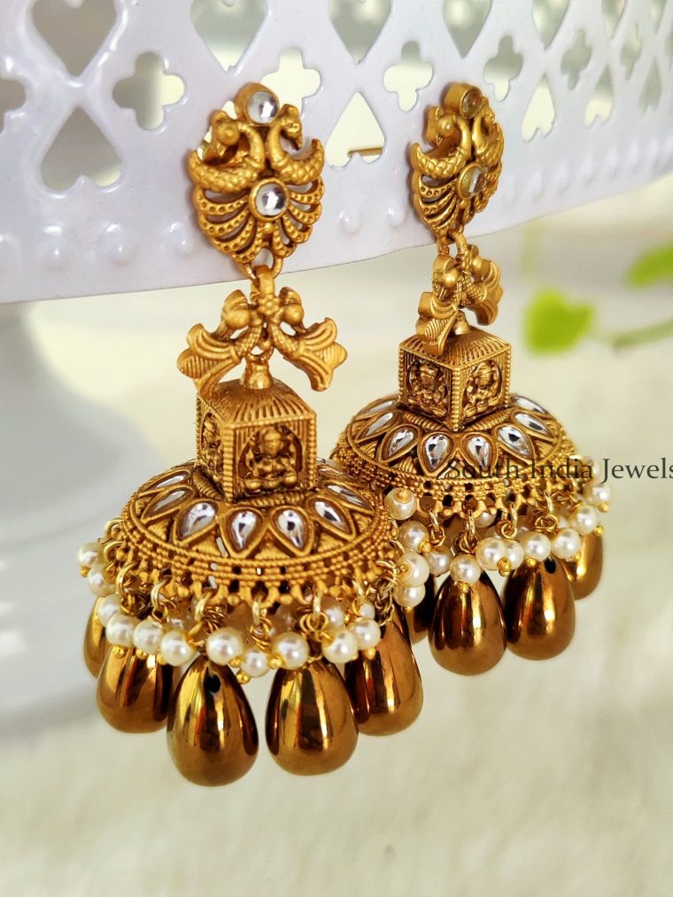 Classic Peacock Engraved Jhumkas