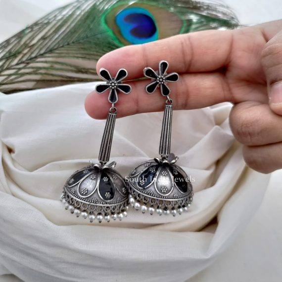 German Silver Dangling Jhumkas