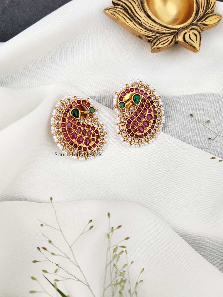 Traditional Peacock Design Kemp Earrings..