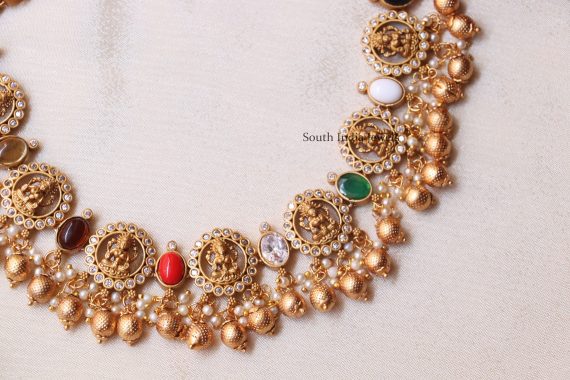 Classic Navaratna Lakshmi Design Necklace