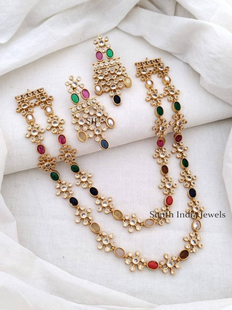 Gorgeous Navarathna Two Layered Necklace