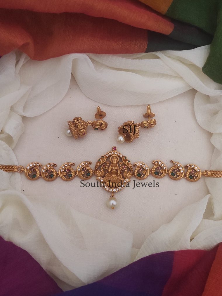 One Gram Gold Lakshmi Pendant Choker