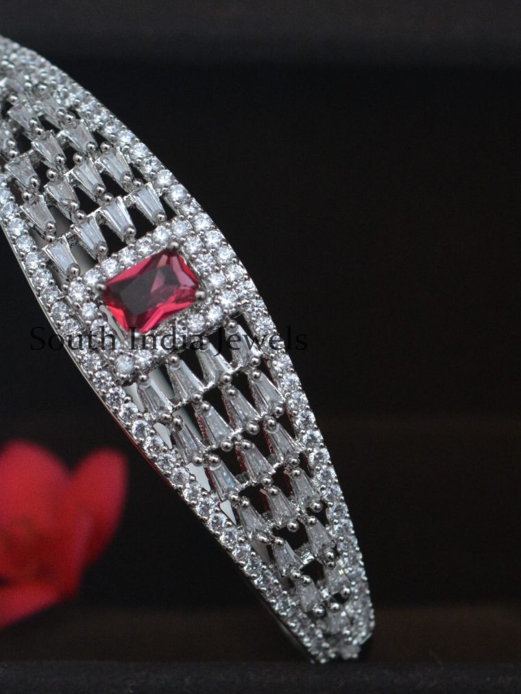 Stunning Platinum Finish Kada Bangle