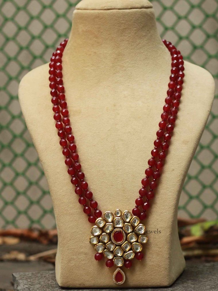 Amazing Maroon Kundan Necklace (2)