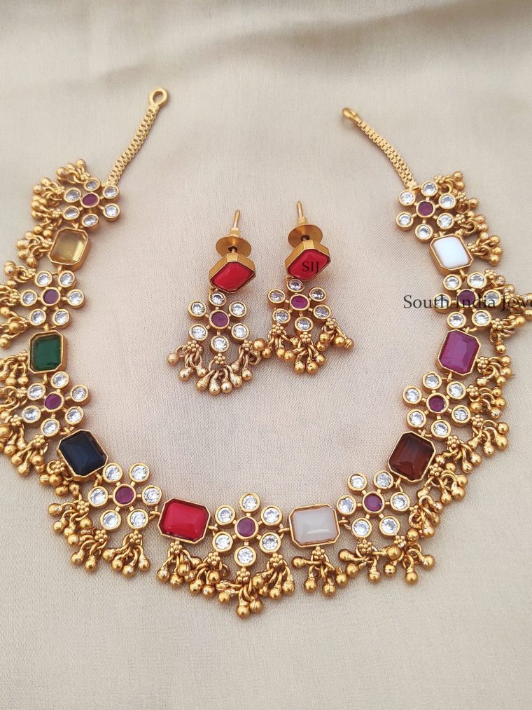 Guttapusalu Navaratna Stones Necklace