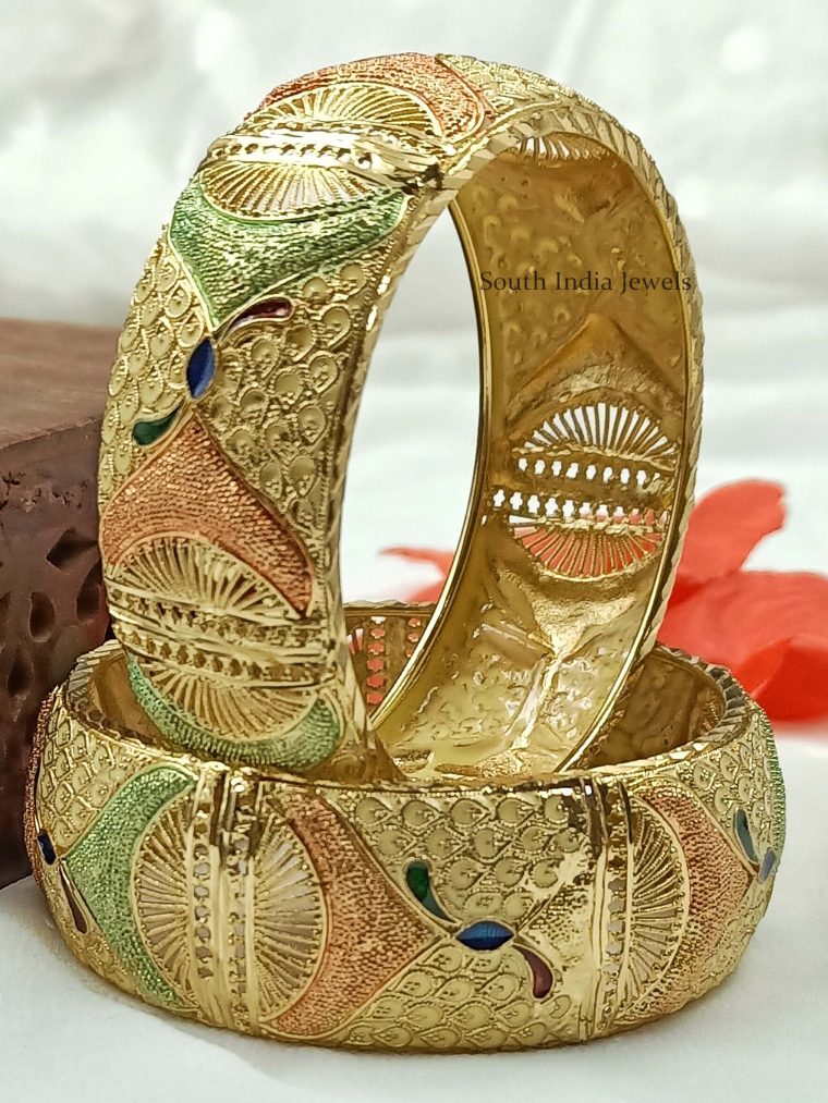 Elegant Meenakari Gold Plated Bangles