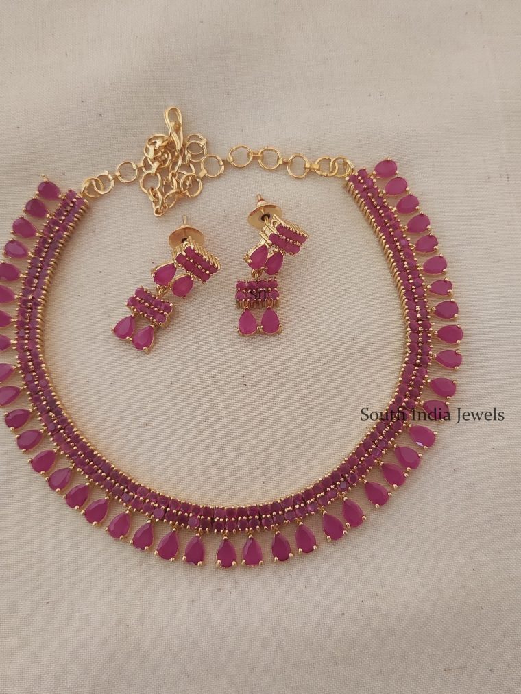 Stunning Ruby CZ Necklace