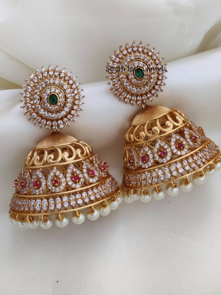 Bridal AD Stones Jhumkas