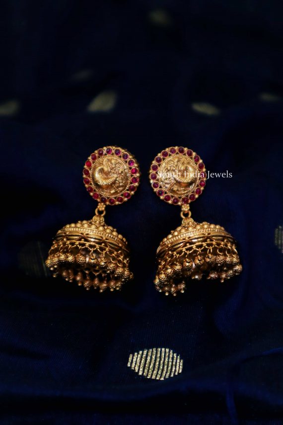 Traditional Temple Peacock Jhumkas