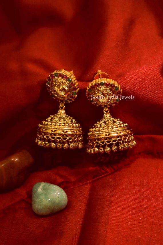 Traditional Temple Peacock Jhumkas