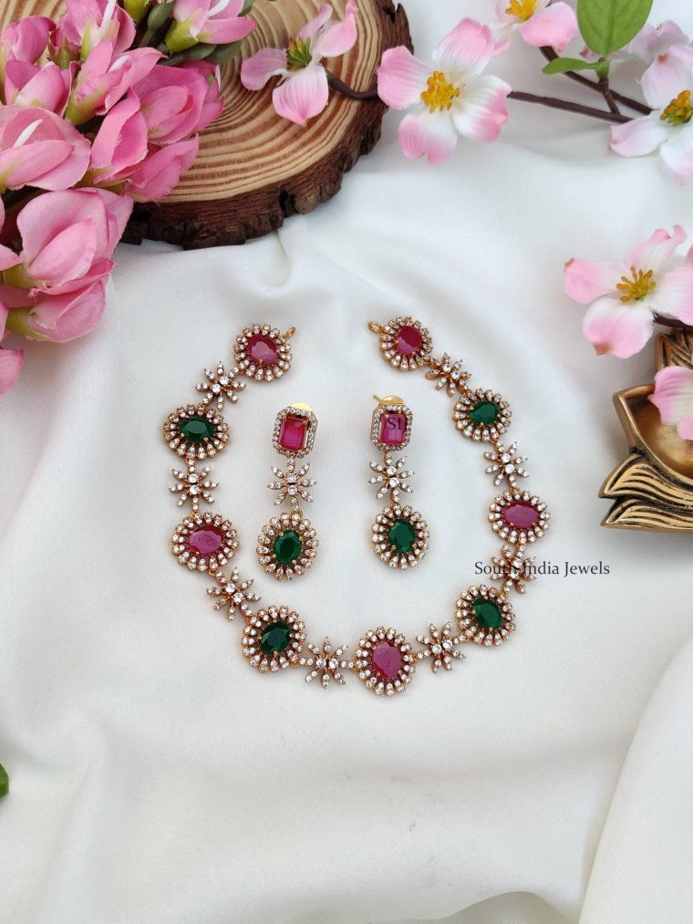 AD Stones Sufi Design Necklace