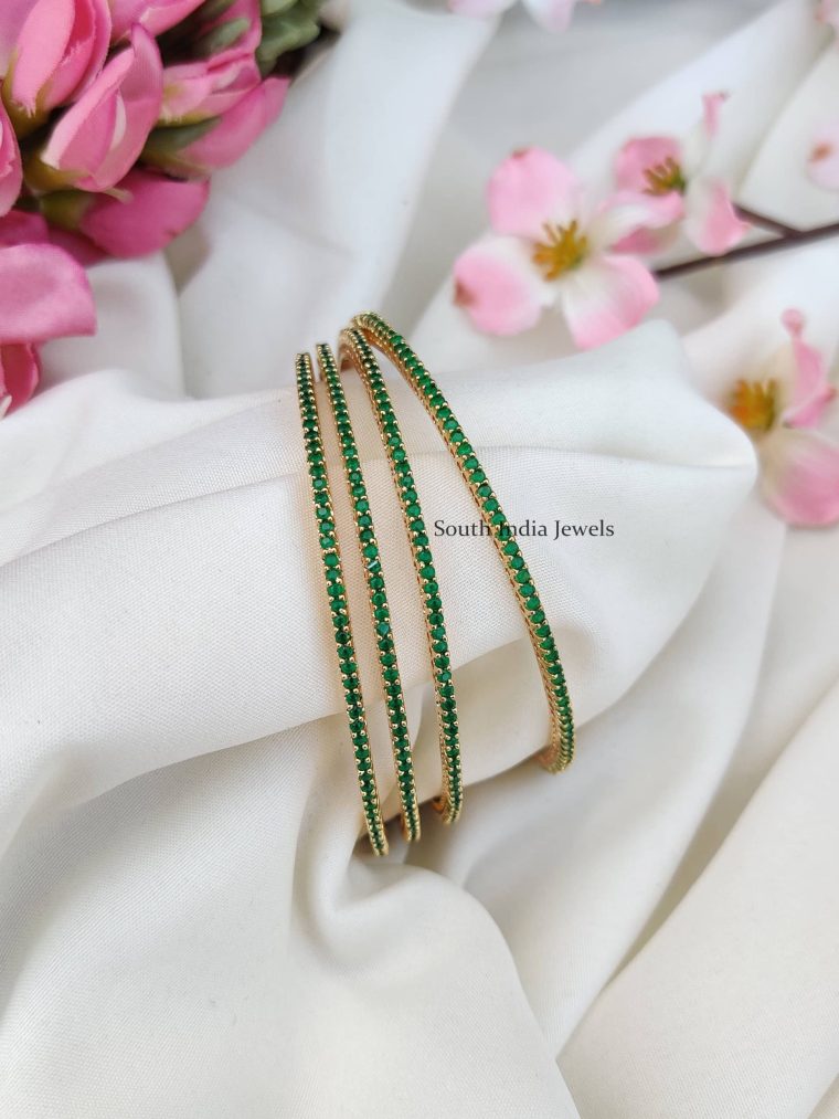 Classic Green AD Thin Bangles