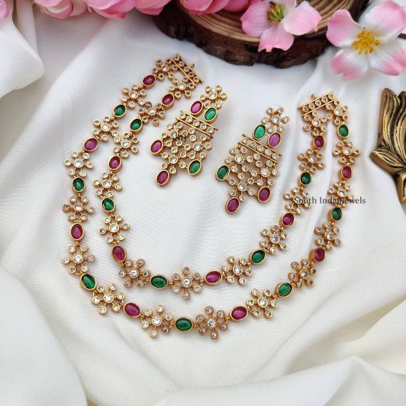 Floral Design Two Layered Necklace