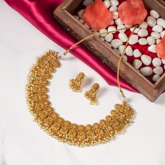 Gold Plated Lakshmi Necklace