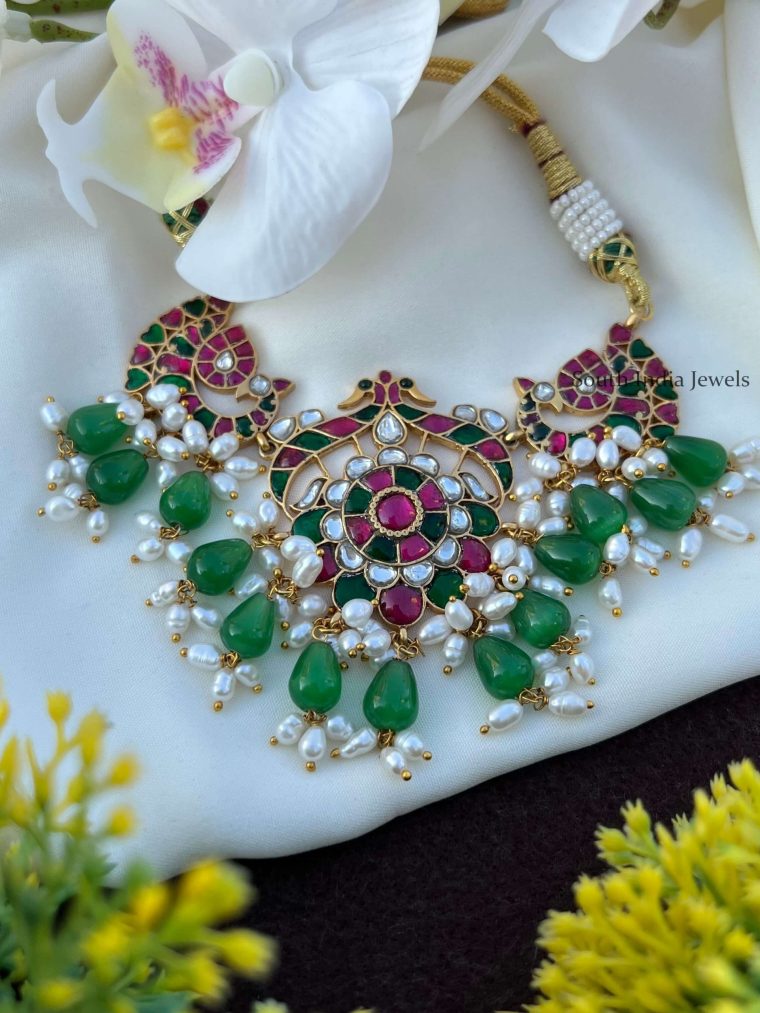 Jadau Kundan Peacock Choker